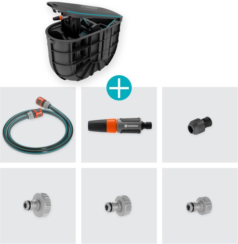GARDENA Undercover Schlauchbox RollUp M, 20 m Schlauch, diskrete unterirdische Installation – Bild 4