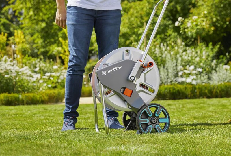 Gardena CleverRoll L Easy Metall, bis zu 100 m Kapazität, besonders standfest – Bild 4