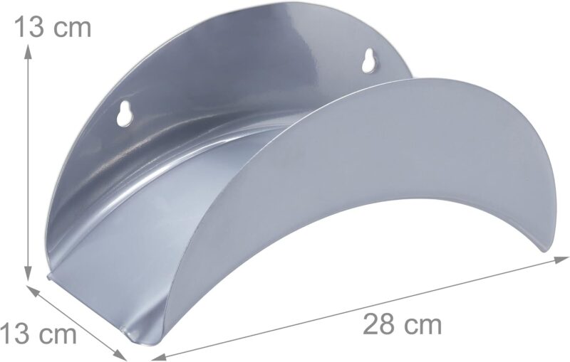 Relaxdays Wall Hose Holder for 30 m 1/2 Inch Hose, Garden Hose Holder, Metal, Round Hose Hanger, Grey – Bild 4